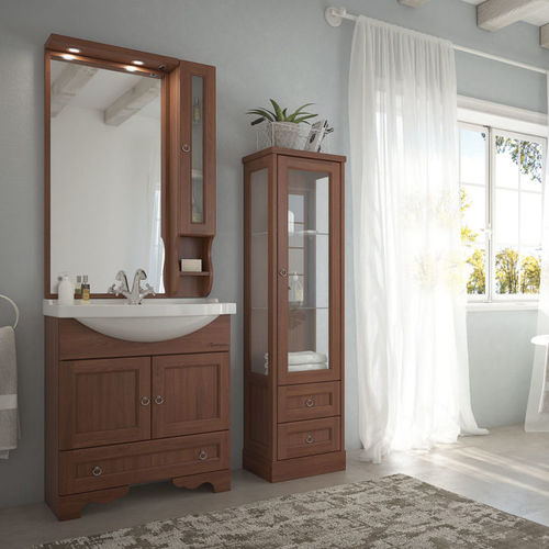 Meuble vasque à poser - RETRO 02 - LEGNOBAGNO - en chêne / en noyer / en céramique
