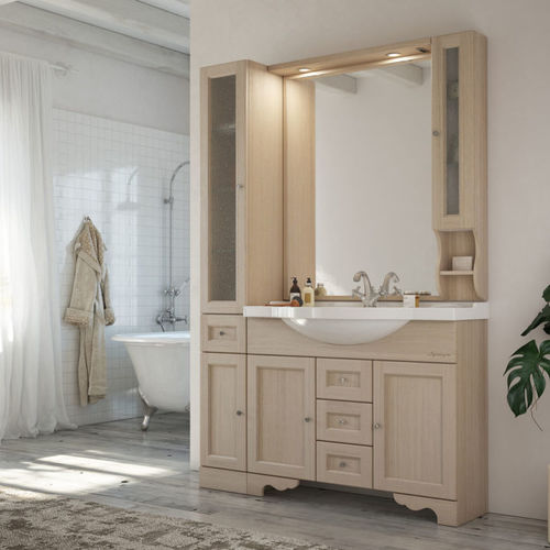 Meuble vasque à poser - RETRO 04 - LEGNOBAGNO - en chêne / en noyer / en céramique