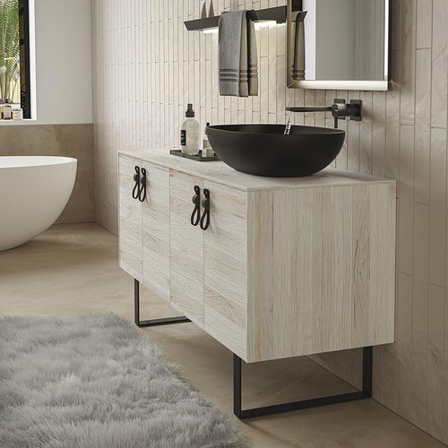 Meuble vasque à poser - LIFE 06 - LEGNOBAGNO - en bois / en céramique / en métal