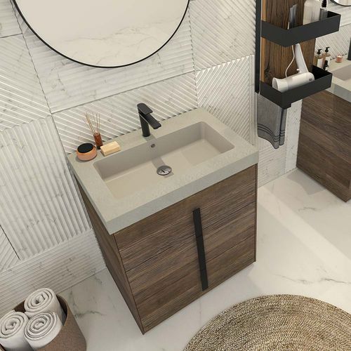 Meuble vasque à poser - LIFE 09 - LEGNOBAGNO - en bois / en résine / en pierre