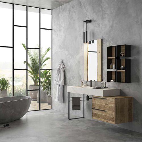 Meuble vasque suspendu - LIFE 10 - LEGNOBAGNO - en bois / contemporain / sans porte