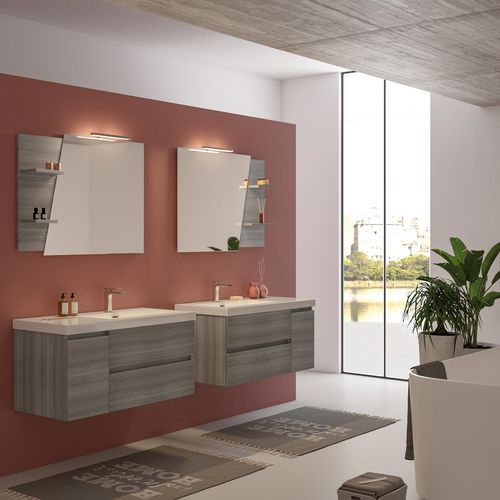 Meuble vasque suspendu - LINE 04 - LEGNOBAGNO - en bois / en résine / contemporain