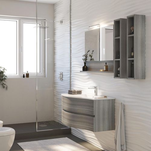 Meuble vasque suspendu - FLEX 05 - LEGNOBAGNO - en bois / en résine / contemporain