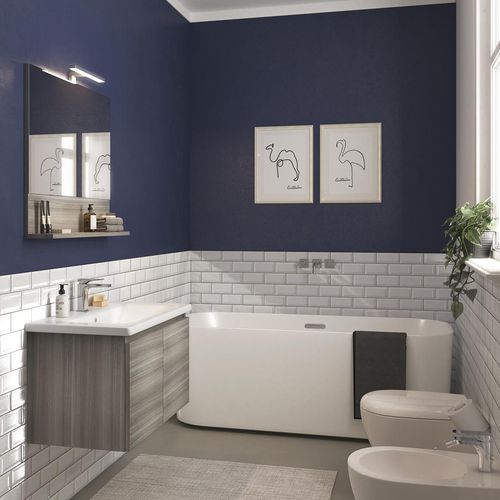 Meuble vasque suspendu - SOFT 08 - LEGNOBAGNO - en bois / en céramique / contemporain