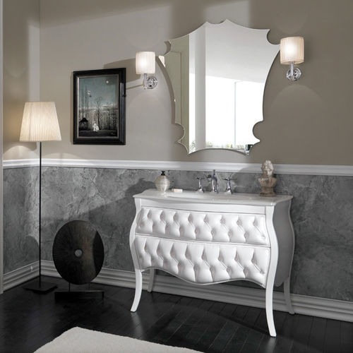 Meuble vasque à poser - VANITY CAPITONNÉ - LEGNOBAGNO - en noyer / en verre / en cristal