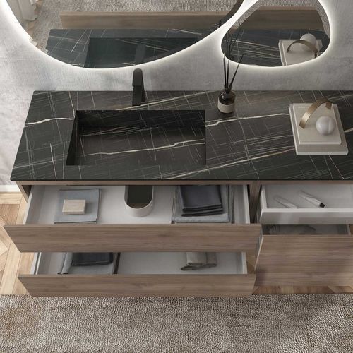 Meuble vasque à poser - FL03 - LEGNOBAGNO - en noyer / en HPL / contemporain