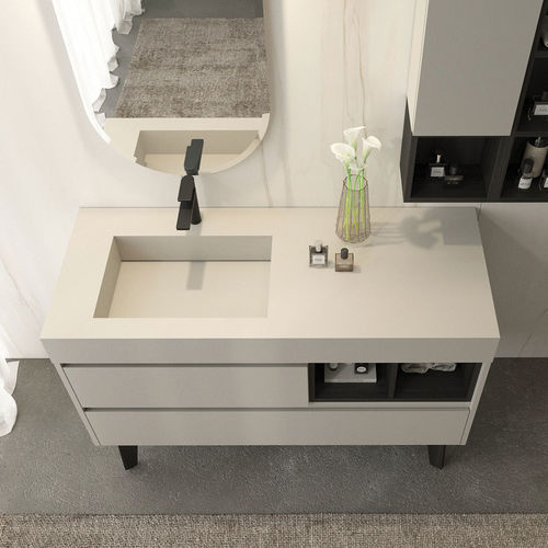 Meuble vasque à poser - FL04 - LEGNOBAGNO - en HPL / contemporain / avec porte