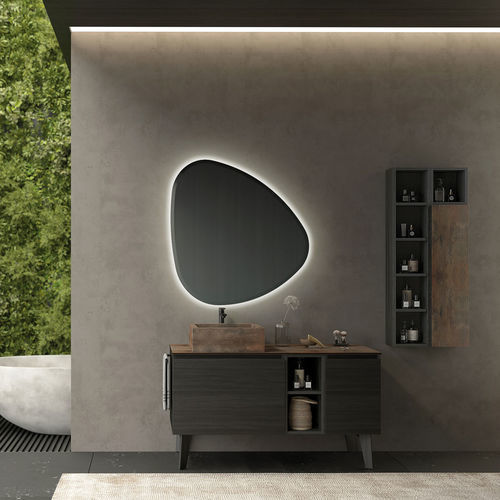 Meuble vasque à poser - FL09 - LEGNOBAGNO - en HPL / contemporain / avec porte
