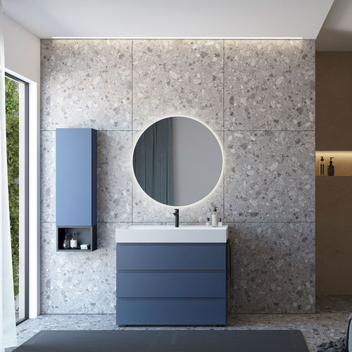 Meuble vasque à poser - FL11 - LEGNOBAGNO - en HPL / contemporain / avec porte