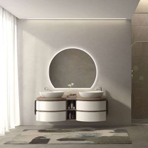 Meuble vasque double - FC08 - LEGNOBAGNO - suspendu / en mélaminé / contemporain