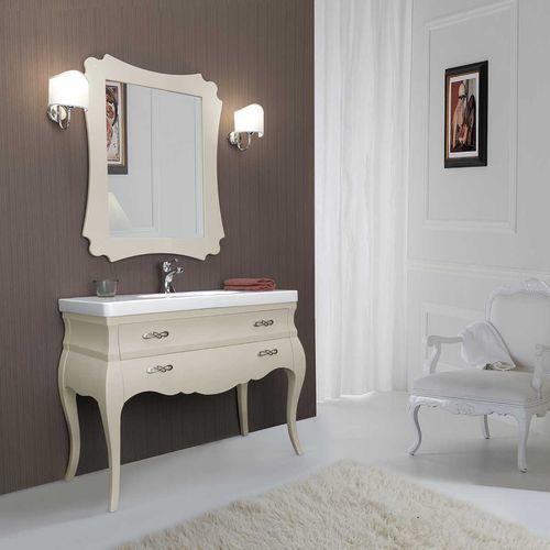 Meuble vasque à poser - VOGUE 06 - LEGNOBAGNO - en noyer / en céramique / en verre