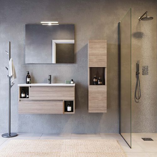 Meuble vasque suspendu - CITY 01 - LEGNOBAGNO - en bois / en résine / en PVC