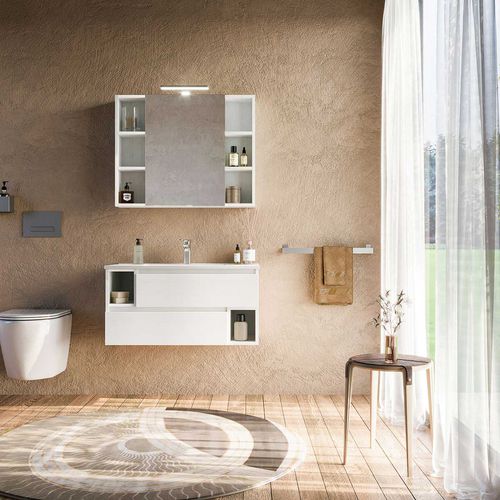 Meuble vasque suspendu - CITY 02 - LEGNOBAGNO - en bois / en résine / en PVC