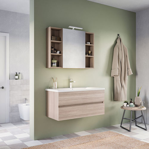 Meuble vasque suspendu - SOFT 06 - LEGNOBAGNO - en bois / en céramique / en PVC
