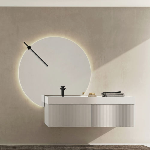 Meuble vasque suspendu - RT01 Rigato - LEGNOBAGNO - en chêne / en HPL / contemporain