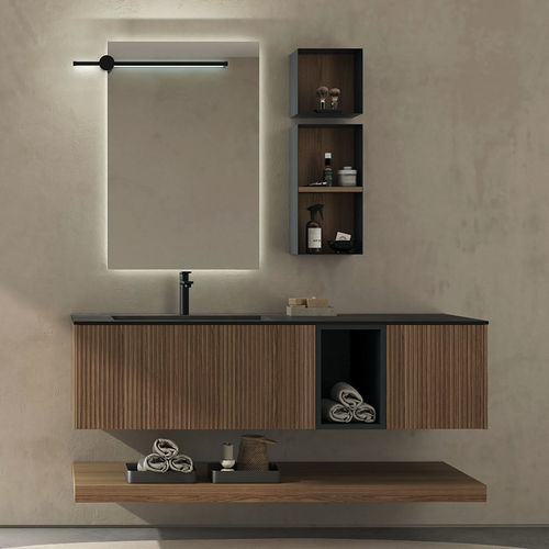 Meuble vasque suspendu - RT06 Ruled - LEGNOBAGNO - en HPL / contemporain / sans porte