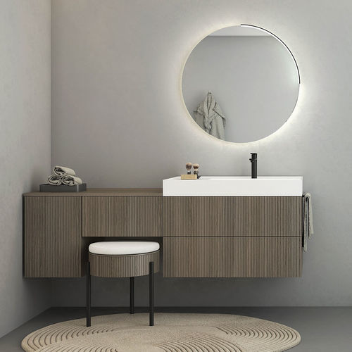 Meuble vasque suspendu - RT07 Ruled - LEGNOBAGNO - en chêne / contemporain / sans porte