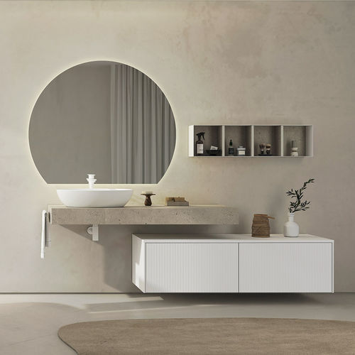 Meuble vasque suspendu - RT12 Canneted - LEGNOBAGNO - en HPL / contemporain / sans porte