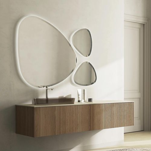 Meuble vasque suspendu - RT16 Canneted - LEGNOBAGNO - en chêne / en HPL / contemporain