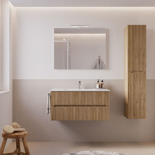 Meuble vasque mural - VERSO VE.01 - LEGNOBAGNO - en bois / en céramique / contemporain