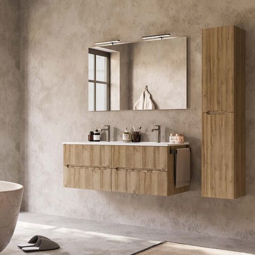 Meuble vasque mural - VERSO VE.04  - LEGNOBAGNO - en bois / en céramique / contemporain