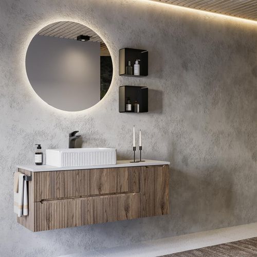 Meuble vasque mural - VERSO VE.08  - LEGNOBAGNO - en bois / en céramique / contemporain