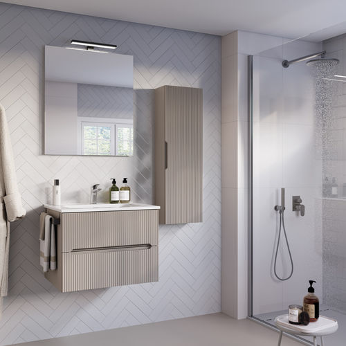 Meuble vasque mural - VERSO VE.09 - LEGNOBAGNO - en bois / en céramique / contemporain