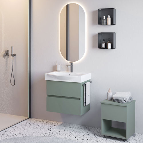 Meuble vasque à poser - MANATTHAN M1 - LEGNOBAGNO - mural / en céramique / en chêne