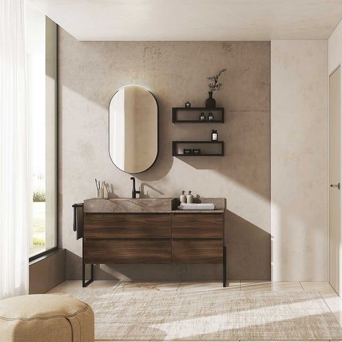 Meuble vasque à poser - UCO01 - LEGNOBAGNO - mural / en céramique / en noyer