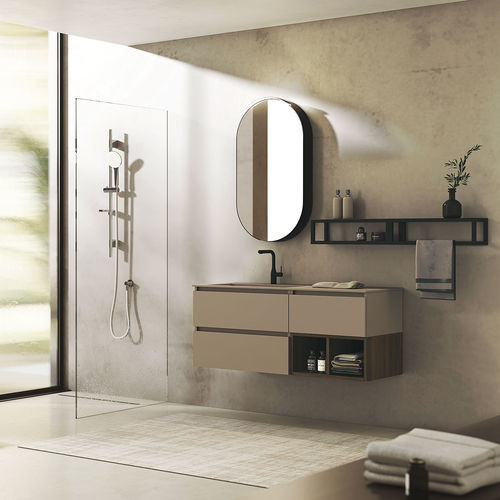 Meuble vasque suspendu - UCO04 - LEGNOBAGNO - en noyer / contemporain / sans porte