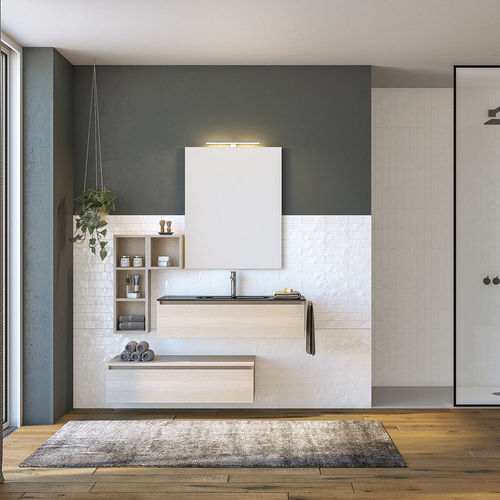 Meuble vasque suspendu - UCO08 - LEGNOBAGNO - en chêne / contemporain / sans porte