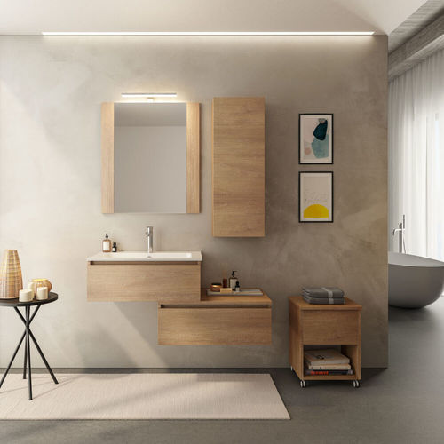 Meuble vasque suspendu - UCO06 - LEGNOBAGNO - en chêne / contemporain / avec porte