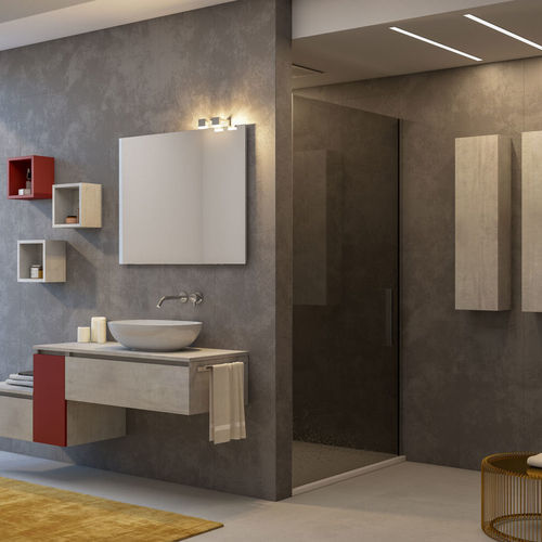 Meuble vasque suspendu - UCO20 - LEGNOBAGNO - en bois / en céramique / contemporain