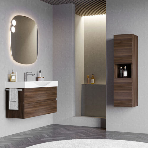 Meuble vasque suspendu - MANATTHAN M5 - LEGNOBAGNO - en céramique / contemporain / avec porte