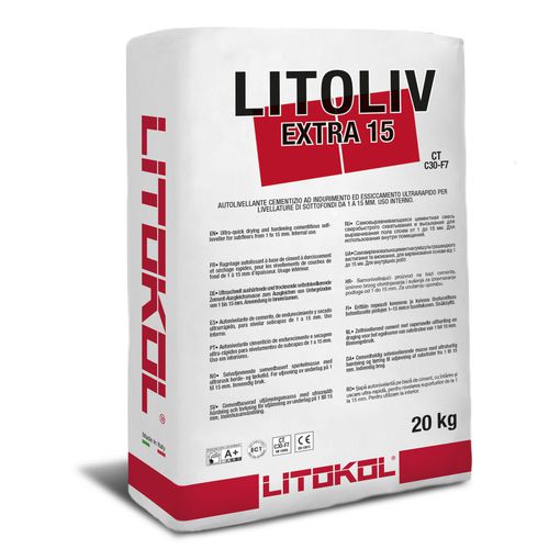 Mortier de ragréage autonivelant - LITOLIV EXTRA 15 - LITOKOL - autolissant / antiretrait / adhésif