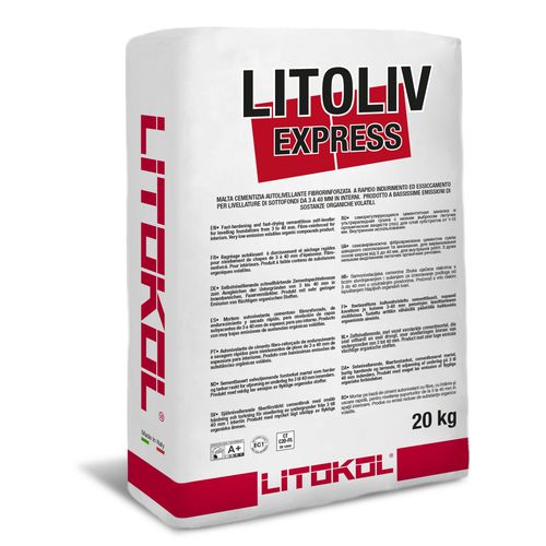 Mortier renforcé de fibres - LITOLIV EXPRESS - LITOKOL - de ragréage autonivelant / autolissant / antiretrait