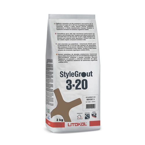 Mortier-colle de masticage - STYLEGROUT 3-20 - LITOKOL - imperméable / pour carrelage / hydraulique