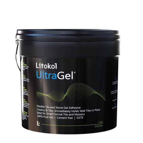 Colle en pâte en polymère - ULTRAGEL&reg; - LITOKOL - pour carrelage / pour revêtement mural / pour sol