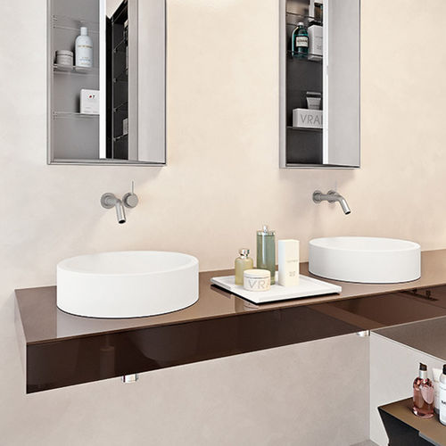 Plan vasque en bois - UP - MAKRO - en marbre / en Solid Surface