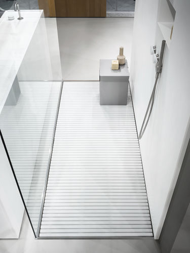 Receveur de douche rectangulaire - STEEL - MAKRO - à carreler / à fleur de sol / aluminium