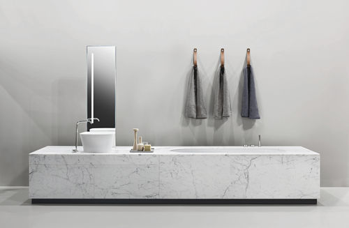 Baignoire en Corian® - WASHBASIN SYSTEM - MAKRO - en bois / en verre / en acier inoxydable