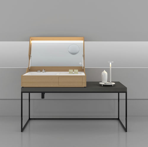 Vasque à poser - HIDDEN WIREFRAME - MAKRO - en bois / en inox / en Corian®