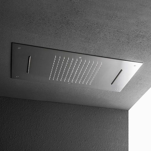 Pommeau de douche encastrable au plafond - MAKRO - rectangulaire / cascade / avec chromothérapie