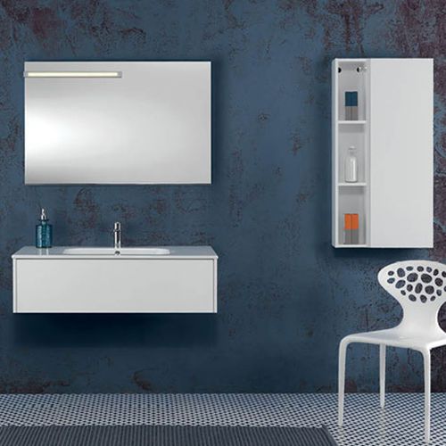 Meuble vasque suspendu - V53 - MOBILTESINO - en bois massif / en verre / contemporain