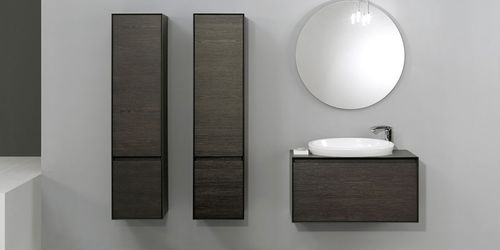 Meuble vasque suspendu - LU.08 - MOBILTESINO - en orme / en céramique / contemporain