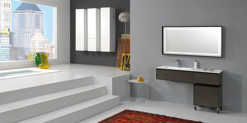 Meuble vasque suspendu - LU.13 - MOBILTESINO - en orme / contemporain / avec tiroirs