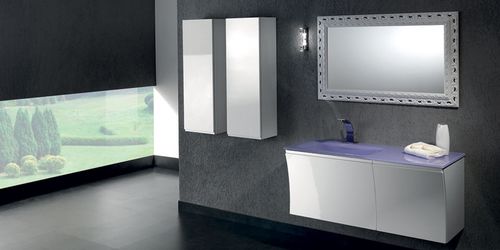 Meuble vasque suspendu - S 119 - MOBILTESINO - en bois / contemporain / avec tiroirs