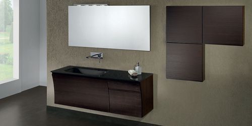 Meuble vasque suspendu - S 124 - MOBILTESINO - en bois / contemporain / avec tiroirs
