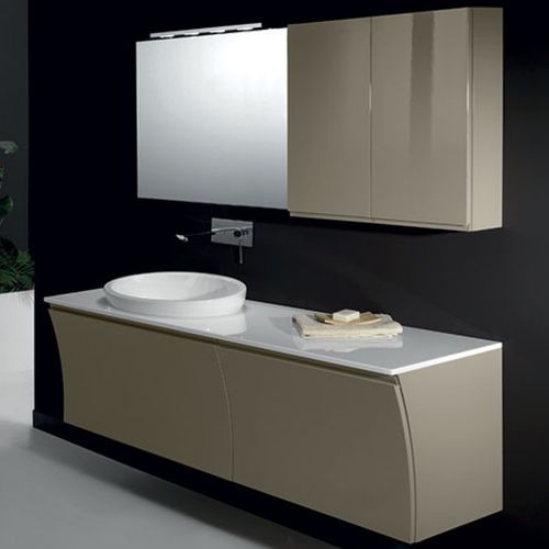 Meuble vasque suspendu - S 129 - MOBILTESINO - en bois / contemporain / avec tiroirs