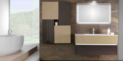 Meuble vasque suspendu - QU31 - MOBILTESINO - en orme / contemporain / avec tiroirs
